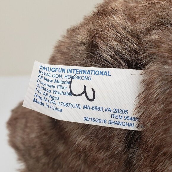 HugFun Brown Bear Valentine Heart XOXO Heart Pillow Stuffed Animal Plush - Picture 5 of 7